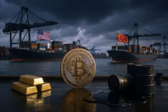 Bitcoin flat as China announces new 125% tariff on US goods, gold spikes, oil declines