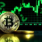BTC con gráficos y signos de interrogación.